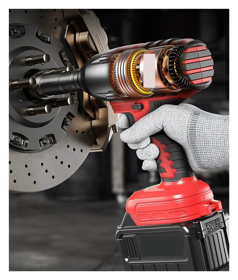 Super Charged Cordless Brushless Impact Wrench With High Torque For Car Repair And Home Projects. Powerful Rechargeable Electric Tool Featuring Ergonomic Design To Handle Heavy Duty Tasks Like Scaffold Work With Ease And Comfort.