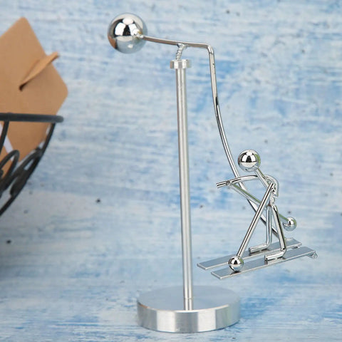 Dope Newton Pendulum Desk Decor With Surfing Or Skiing Little Man Figurines, Smooth Movement Educational Science Toy