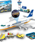 Epic City Passenger Airplane Building Set With LED Lights 901 Pieces Plane Construction Kit With Airport Terminal And Radar Tower Luggage Trailer Terminal Signage And Aircraft Model Toys For Adults And Kids Aged 6 To 12 displayed