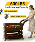 2 Inch Side Mount Casters Set Of 4 With Thick L Shaped Plate, Built Tough Heavy Duty Swivel Wheels With Brakes on wooden cart