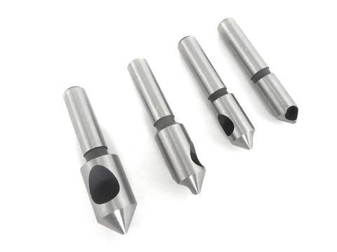 Single Flute Countersink Chamfer Tool Set 82 Degree 4 Piece With Wooden Box Ultra Smooth Countersunk Holes Fast Cutting