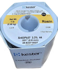 63 37 Solder Wire Sn63Pb37 Flux Core 1 Pound Spool With 44 Rosin Flux for electronics assembly, shown in packaging