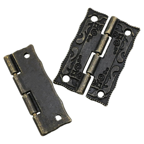 Bronze Antique Miniature Hinge Set For Craft Projects Six Pack Tiny Hinges For Decorating Retro Style Wooden Boxes Gift Boxes