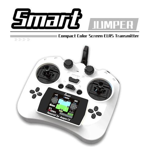Top view of Dope Pro Grade ELRS 2.4G RC Transmitter with 2 Inch IPS HD Color Screen and Hall Sensor Gimbals showing controls.