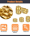 Threaded Inserts for Plastic Kit With Heat Set Inserts And Tips 300 M2 To M6 Brass Knurled Nuts Details