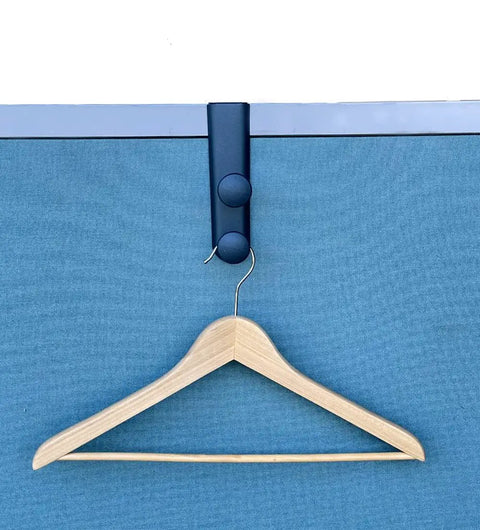 Over The Panel Garment Hanger For Cubicles With Double Posts Fits Two And A Half To Three Inch Office Partition Panels Black