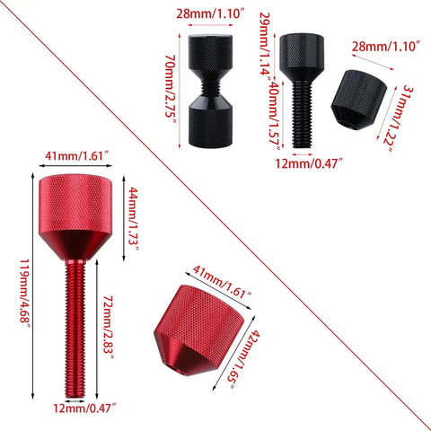 Premium 4 Pack Aluminum 2 Hole Flange Pins Plus Detachable Double Hole Alignment Tools for precision assembly, various sizes visible.