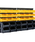 Wall Mounted Storage Bins 30 Compartment Tool Organizer Rack For Tools Hardware Crafts Office Supplies And More Black And Yellow