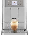Premium Stainless Steel Fully Automatic Espresso Maker With 15 Signature Drink Recipes Removable Bean Hopper And Easy Touch Controls For Hella Smooth Morning Cup Of Joe making cappuccino.