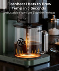 SCA Certified 8 Cup Drip Coffee Maker With 3 Second Instant Heat And Precise Temperature Control, showing coffee brewing.