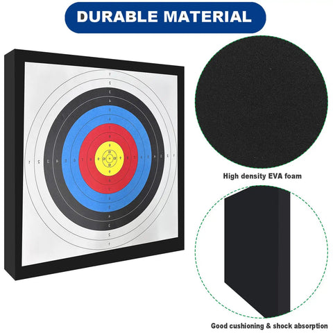 High Density EVA 20 Inch Archery Target Set with colorful rings and foam texture detail for backyard practice