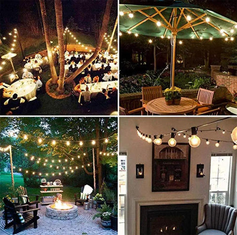 25Ft LED String Lights With 27 Shatterproof Clear Globe Bulbs Dimmable And Energy Efficient for outdoor and indoor decor