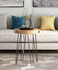 Coffee table with Hairpin Table Leg Set 20 Inch Solid Steel One Half Inch Thick With Rubber Floor Protectors For DIY, living room.