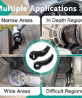 Two Piece Heavy Duty Pry Bar Wrench Adapter Head Set With Two Styles Crowbar Adapters For Half Inch Drive Ratchets Half Shaft Removal Car Repair Tools For Tight Spaces showing multiple application areas