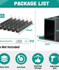 Heavy Duty Ceiling Garage Storage Rack Adjustable Overhead Bin System Black Powder Coated Steel 6 Sets installation components