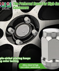 Chrome Golf Cart Lug Nuts Set 16 For EZGO And Club Car, 1/2-20 Thread detail with alloy steel construction