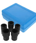 Easy Impact Socket Bolt Extractor Kit For Stripped Nuts And Screws With Steel And Plastic Build Precision Gear 17 19 21 22 24mm Sizes Perfect Garage Fix And Auto Repair Tool To Break Loose Frozen Fasteners Quick And Dirty, blue case and 24mm sockets