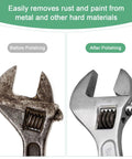 Comparison of wrench before and after use with 10 Pack Abrasive Mounted Stone Grinding Bits With One Quarter Inch Shank