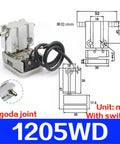 Heavy Duty Mechanical Arm Gripper Cylinder With Magnetic Parallel Clamping Clip For Precision Pick And Place Tasks, Boss Level Fit With 1210 1205PT WD 1815 1820 And 1205WD M5-6 Fittings, shown with dimensions and features.