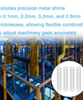 Pro Grade M17x24mm Shim Washer Kit For Machinery Alignment In 304 Stainless Steel 48 Pieces With Precision 0.1mm 0.2mm 0.3mm And 0.5mm Thicknesses For Easy Gap Tuning And Rock Solid Bolt Fits. Industrial machinery shims for gap adjustment