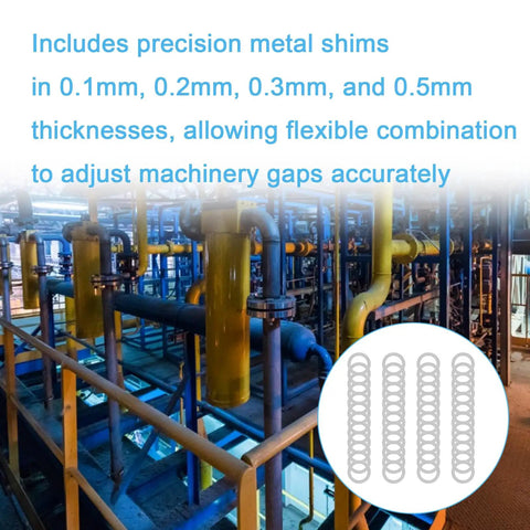 Pro Grade M17x24mm Shim Washer Kit For Machinery Alignment In 304 Stainless Steel 48 Pieces With Precision 0.1mm 0.2mm 0.3mm And 0.5mm Thicknesses For Easy Gap Tuning And Rock Solid Bolt Fits. Industrial machinery shims for gap adjustment
