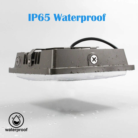 Waterproof design of 80W LED Canopy Light Outdoor Delivers 9600 Lumens Of Daylight 5000K Brightness For Garages And Canopies