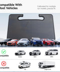 2 In 1 Car Steering Wheel Desk Tray And Seat Gap Filler Organizer Foldable Carbon Fiber Look Table displayed with car models