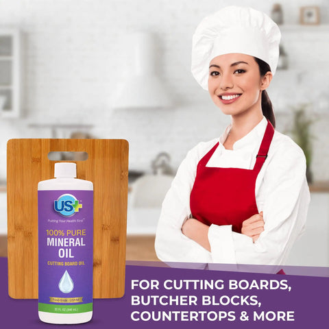 Chef with Pure Mineral Oil for Cutting Boards and Food Prep Surfaces Legit Food Grade Kosher GMO Free Deep Penetrating Wood Protector