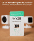 128GB MicroSDXC Card Class 10 U3 Expandable Storage for Security Cameras and Dash Cams packaging displayed