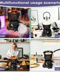 ETL Certified Charcoal Stove With 5 Gear Coal Burner For Cubes in various kitchen uses, boiling water, cooking, and warming milk.