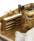 Interior view of Beefy 1/35 Nashhorn Heavy Tank Destroyer Kit with detailed fighting compartment and 8.8cm gun on Sd.Kfz.164 chassis.