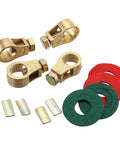 Two Pairs Pure Copper Battery Terminal Clips For Cars With Washers And Gaskets Positive And Negative Top Post Cable Connectors Heavy Duty