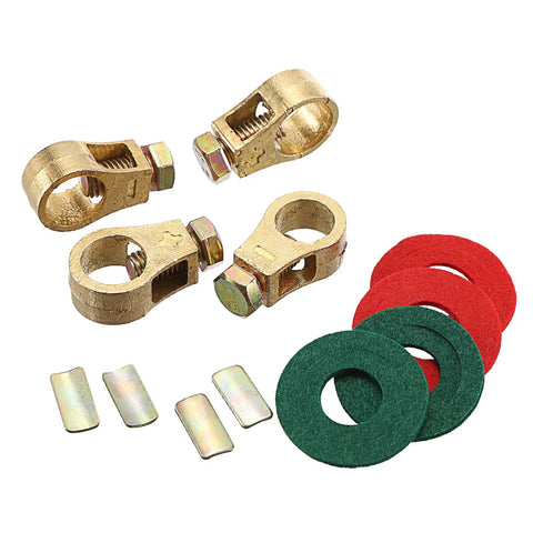 Two Pairs Pure Copper Battery Terminal Clips For Cars With Washers And Gaskets Positive And Negative Top Post Cable Connectors Heavy Duty