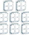8 Pack 4x4 Inch Metal Receptacle Box Covers For Square Exposed Work Receptacles 4 Inch Electrical Boxes 2 Duplex Fits