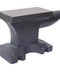 Heavy Duty Cast Iron Anvil With Single Horn And Stable Base For Blacksmiths, Pro Grade Tool, angled view, polished surface.