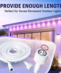 Two Pack 13 Foot IP68 Waterproof 3 Pin Extension Cables For Smart Outdoor String Lights on display for outdoor lighting setup.