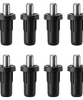 Heavy Duty Cabinet Door Repair Pins 8 Piece Kit Spring Loaded Hinge Dampers Snap In Furniture Hardware Replacement Black 1 in x 0.4 in