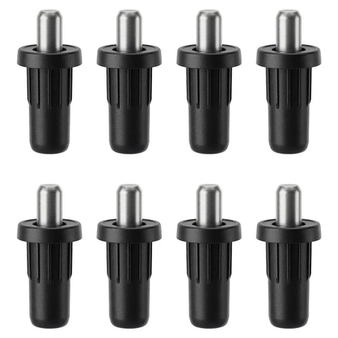 Heavy Duty Cabinet Door Repair Pins 8 Piece Kit Spring Loaded Hinge Dampers Snap In Furniture Hardware Replacement Black 1 in x 0.4 in