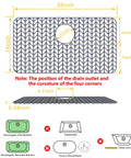 Silicone Sink Protector Mat For Kitchen Sink Bottom Non Slip Scratch Resistant Shield For Farmhouse Sinks Fits 12 To 30 Inch Models Gray Rear Drain Design with dimensions and features