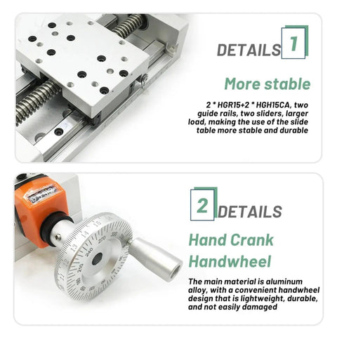 Kickass T Type Digital Manual Z Axis Linear Actuator With Sleek Built In Display showing durable slide stage with two guide rails.