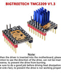 TMC2209 V1.3 UART Stepper Motor Driver with blue heatsink, designed for Manta M8P and Octopus control boards