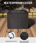 Black waterproof cover for Portable 35 Inch Smokeless Fire Pit For Outdoors With Carry Handle Stainless Steel Pellet Fire Pit