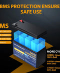 12V 10Ah LiFePO4 Battery Pack with Built In BMS, Dual Pack, 5000 Plus Cycles, Ideal For Power Wheels and Solar
