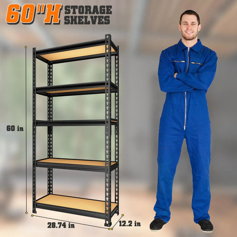 Rock Solid 5 Tier Metal Storage Shelving Rack With Boss Level Weight Support And Easy Adjustable Shelves Perfect For Garage Kitchen Or Laundry Rooms Making Organization A Breeze