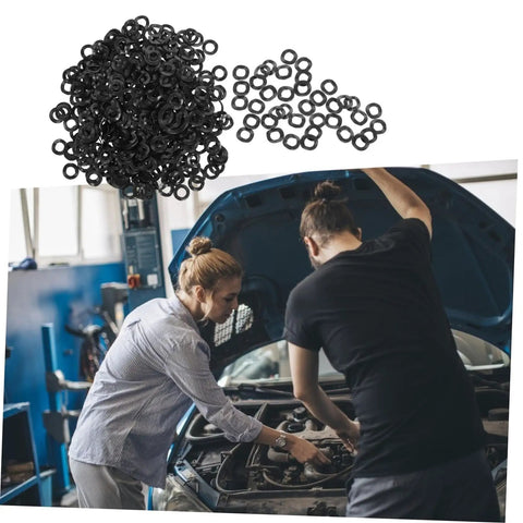 Spring Steel Wave Washers Kit, 500-Piece Assortment For Electrical And Automotive Repairs, Elastic Gaskets To Prevent Bolt Loosening, Sealing Washers For Household Appliances And DIY Projects, black wave washers for car repair
