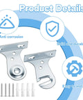 Metal Window Shade Brackets 8 Pieces Outside Mount with Screws, anti-corrosion and easy installation, shown in detail.