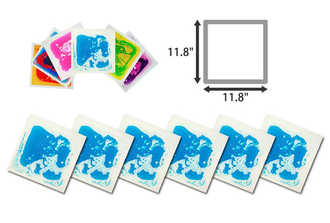 Liquid Encased Floor Tile For Kids Room In Cosmic Blue 11 8 Inch Square Kid Friendly Anti Slip Backing Non Toxic Safety Tile