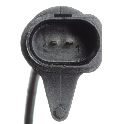 Brake wear sensor 2-pin connector, black plastic automotive part.