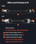 Hyundai Sonata Front CV Axle Shaft Assembly Set For 2011 2014 Two Piece Driver And Passenger Sides specifications image