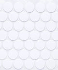 9/16 Inch Round Screw Hole Covers Sticker Sheet In White PVC 53 Caps Durable Concealment For Woodworking Furniture And Cabinetry Projects DIY Ready For Cabinets Tables And Shelves